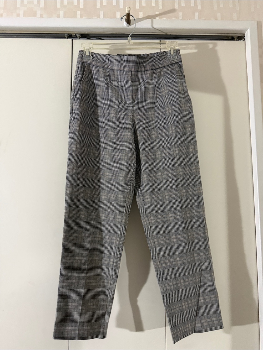 Babaton Gray Plaid Tailored Women's Trousers